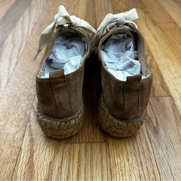 Eric Michael Espadrilles Platform Tan Suede Lace Up Spain Women’s Size 38 US 7.5 - Picture 5 of 11